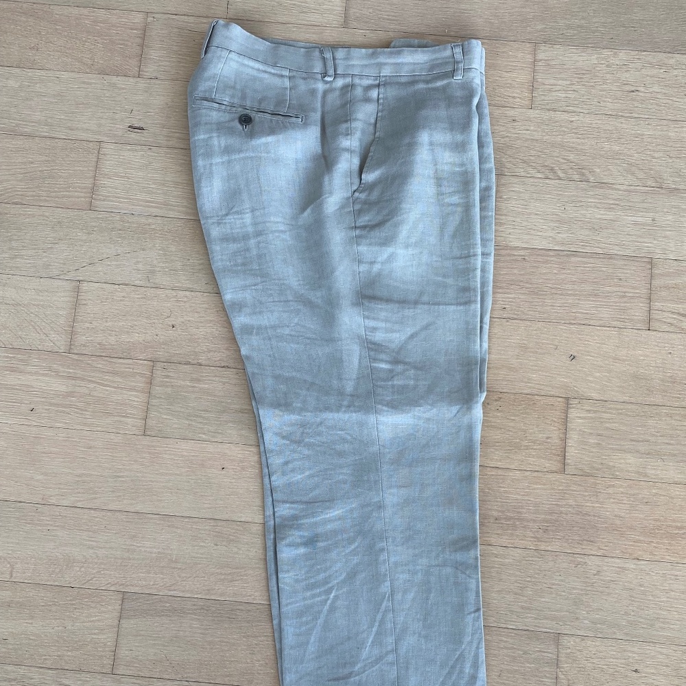 Zegna Men's Tan Linen Pants